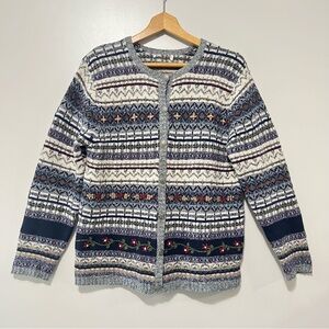 Vintage Northern Reflections Fair Isle Knit Cardigan Sweater